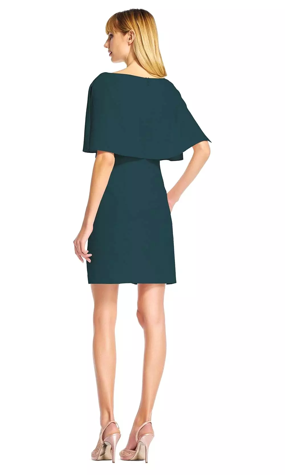 Adrianna Papell - AP1D100716 Popover Cape Crepe Shift Dress