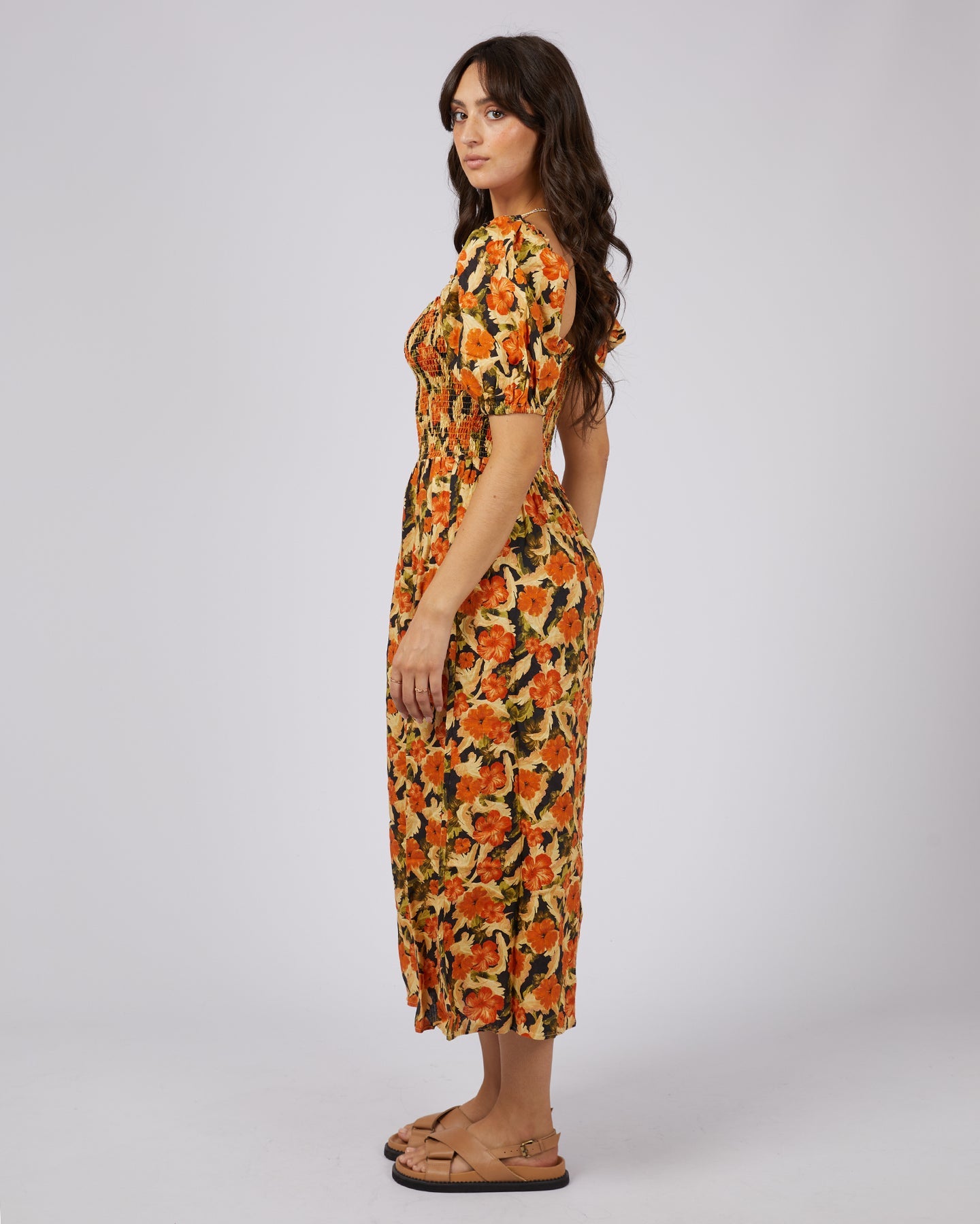 All About Eve Margot Floral Shirred Dress - Print