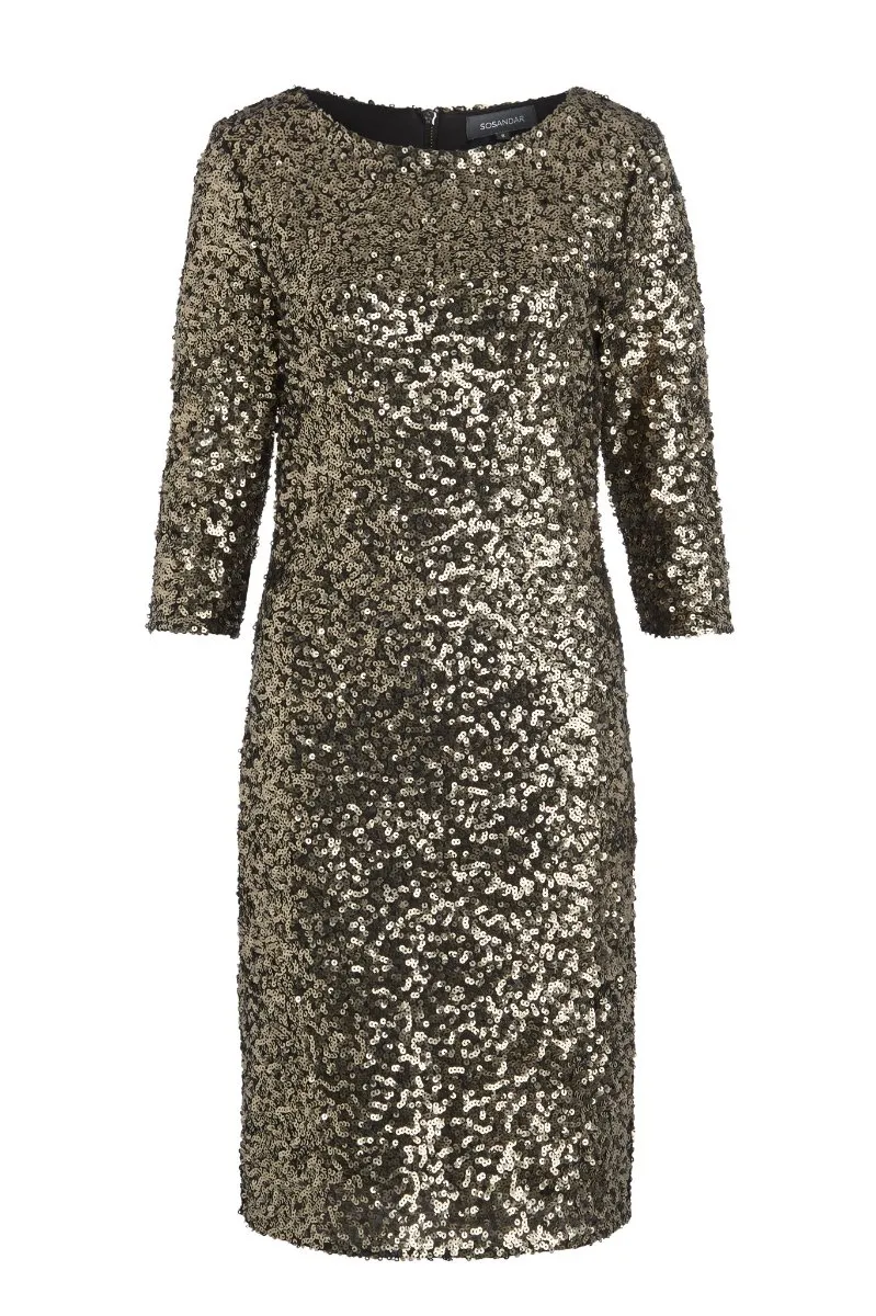 Antique Gold Sequin Shift Dress