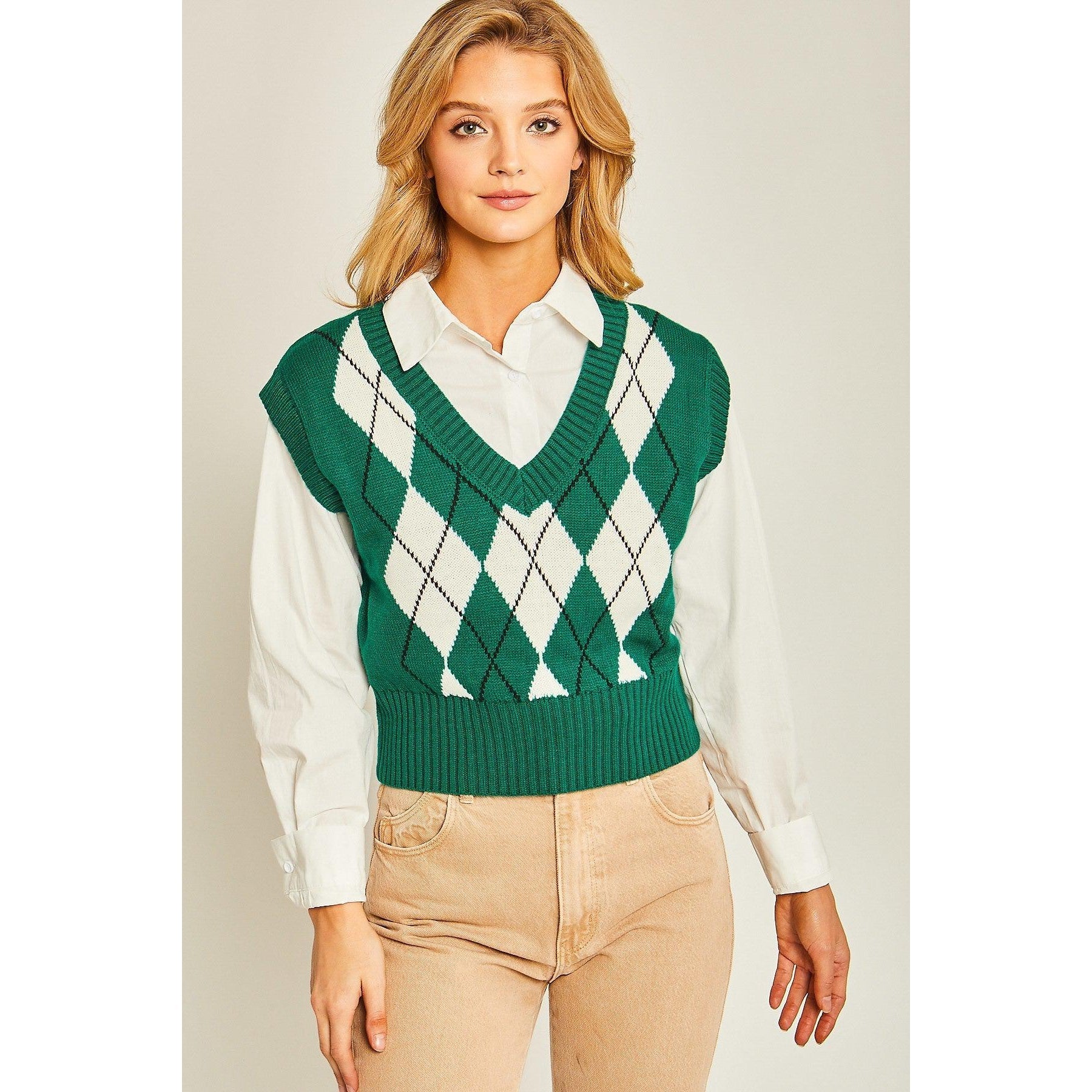 Argyle Print Sweater Vest