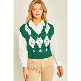 Argyle Print Sweater Vest