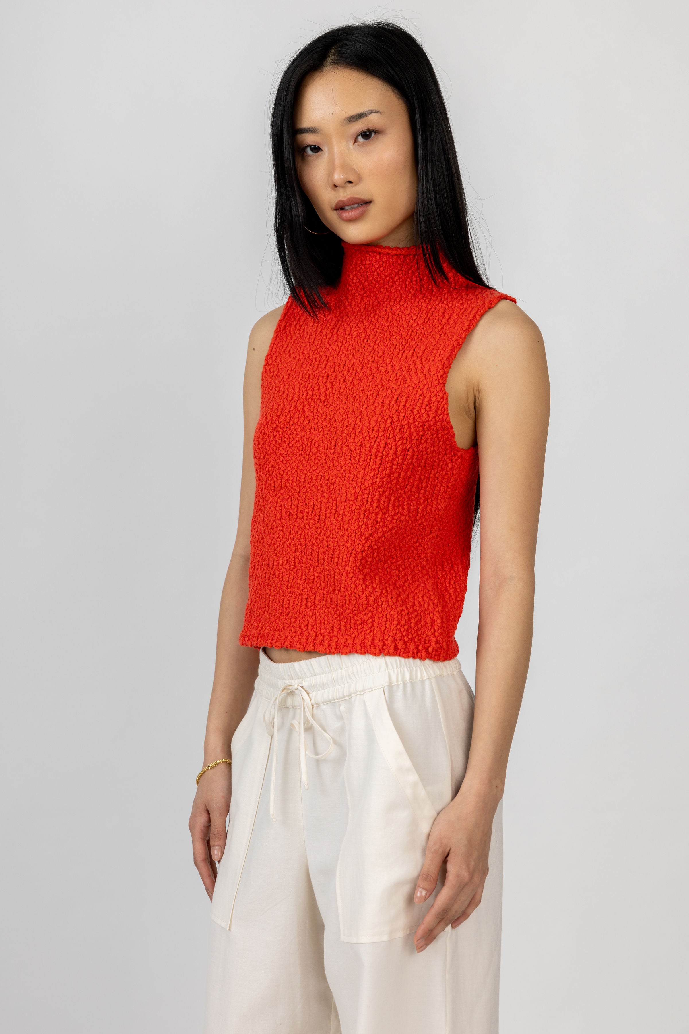 Atticus Mock Neck Top in Persimmon