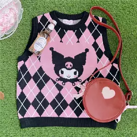 black pink kuromi sweater vest by22118