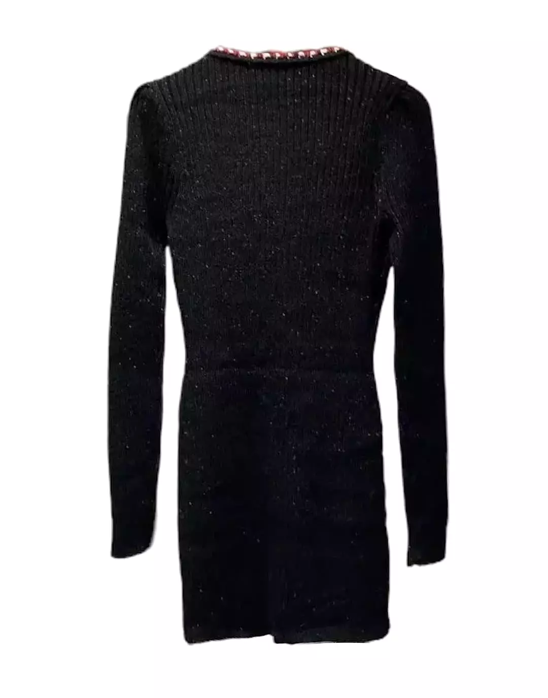 Black V Neck Slim Knit Dress