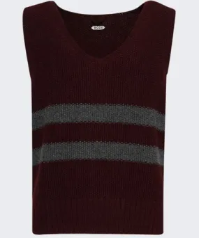 Bode Collegiate Sweater Vest Maroon