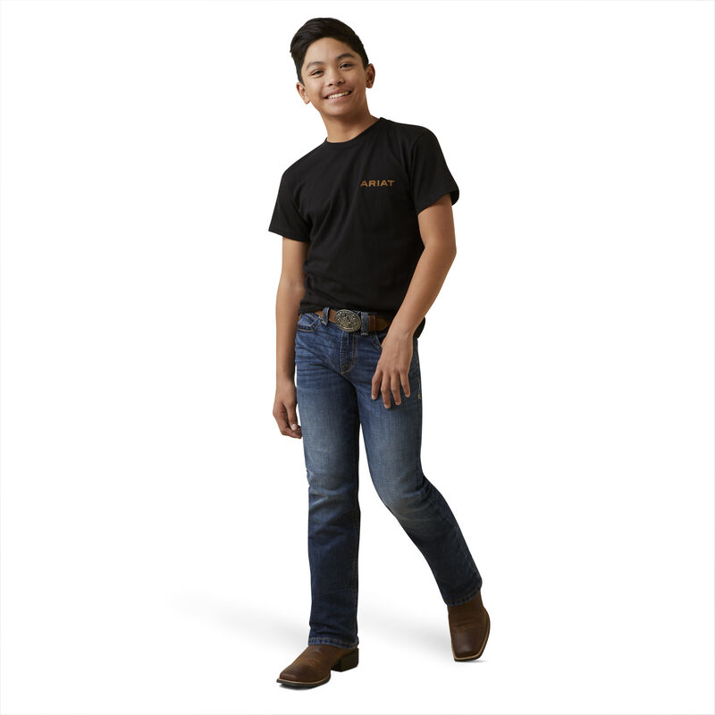 Boy's Ariat Shield Stitch Tee in Black