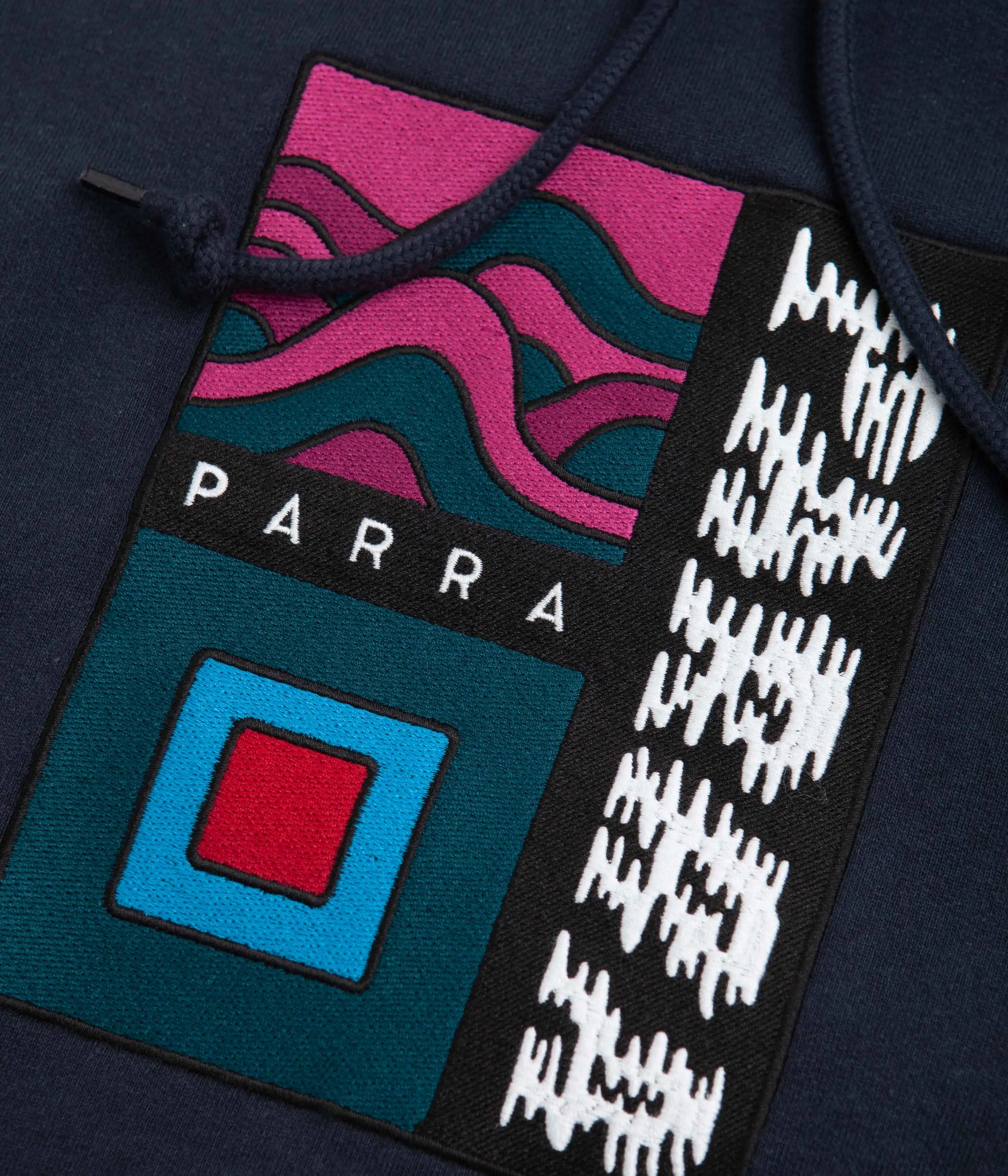 by Parra Wave Block Tremors Hoodie - Navy Blue