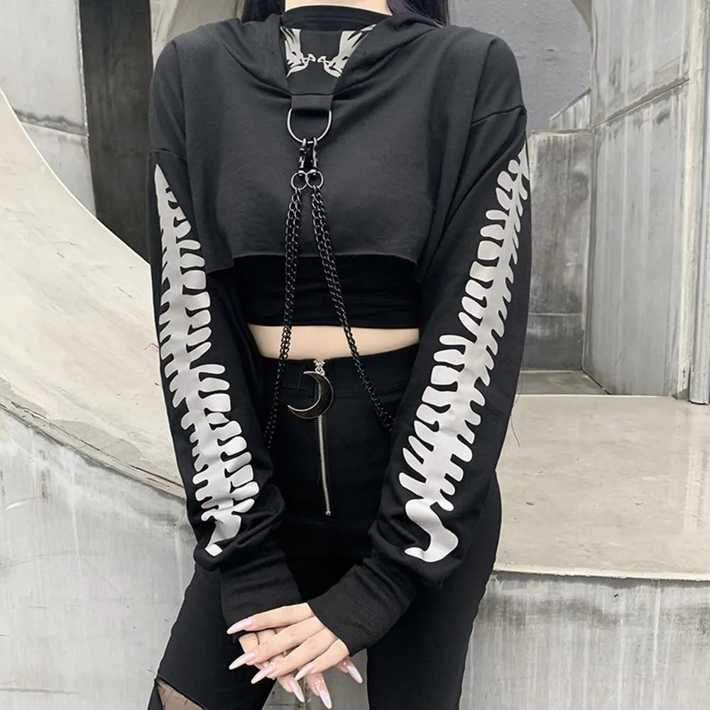 Chain Crop Hoodie