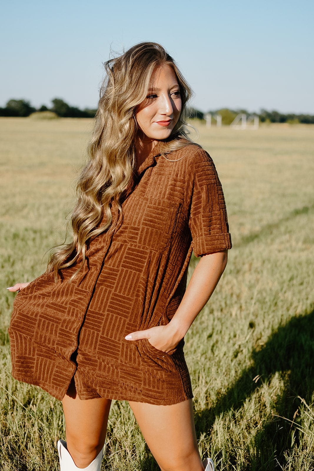 Chocolate Terrycloth Mini Dress