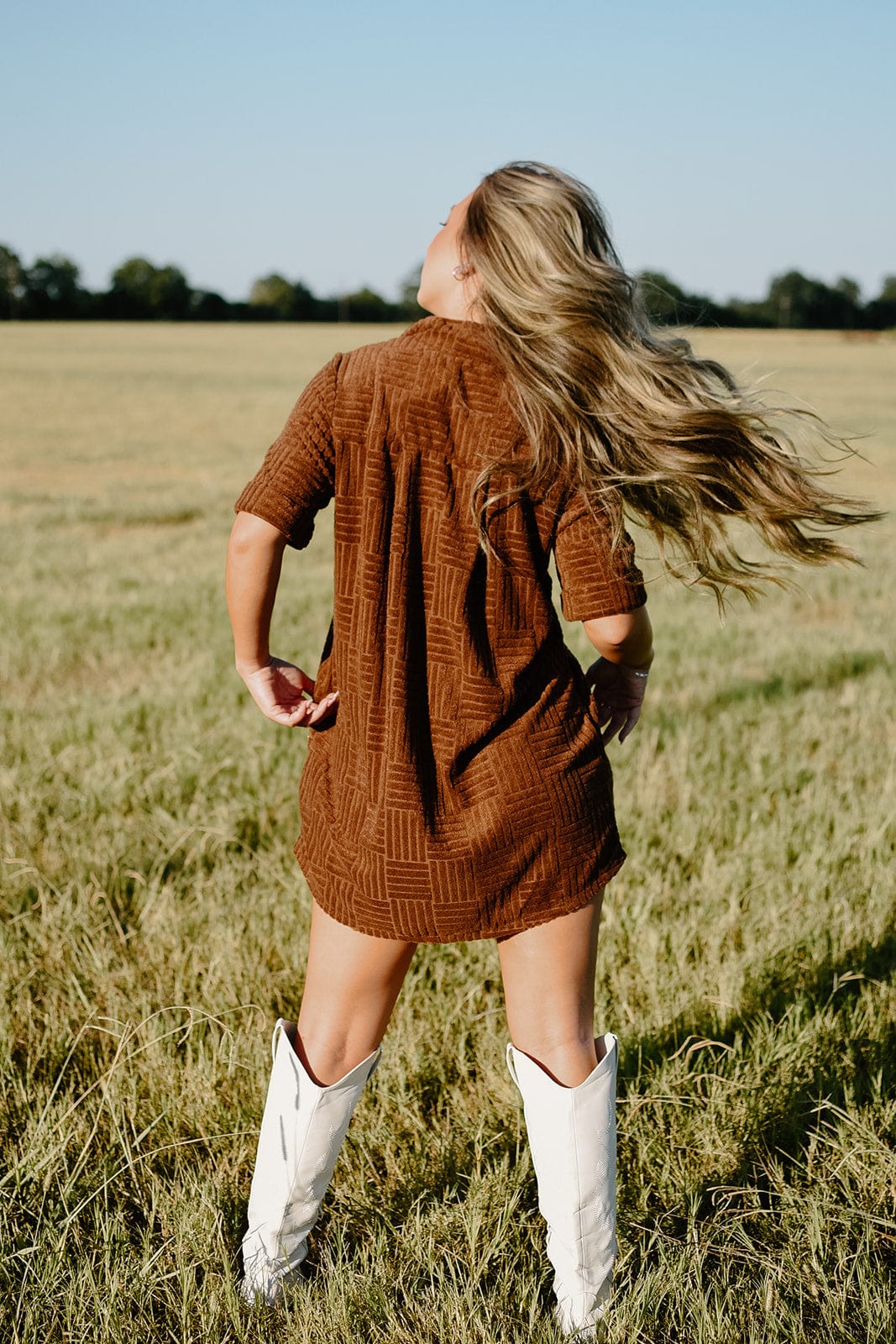 Chocolate Terrycloth Mini Dress