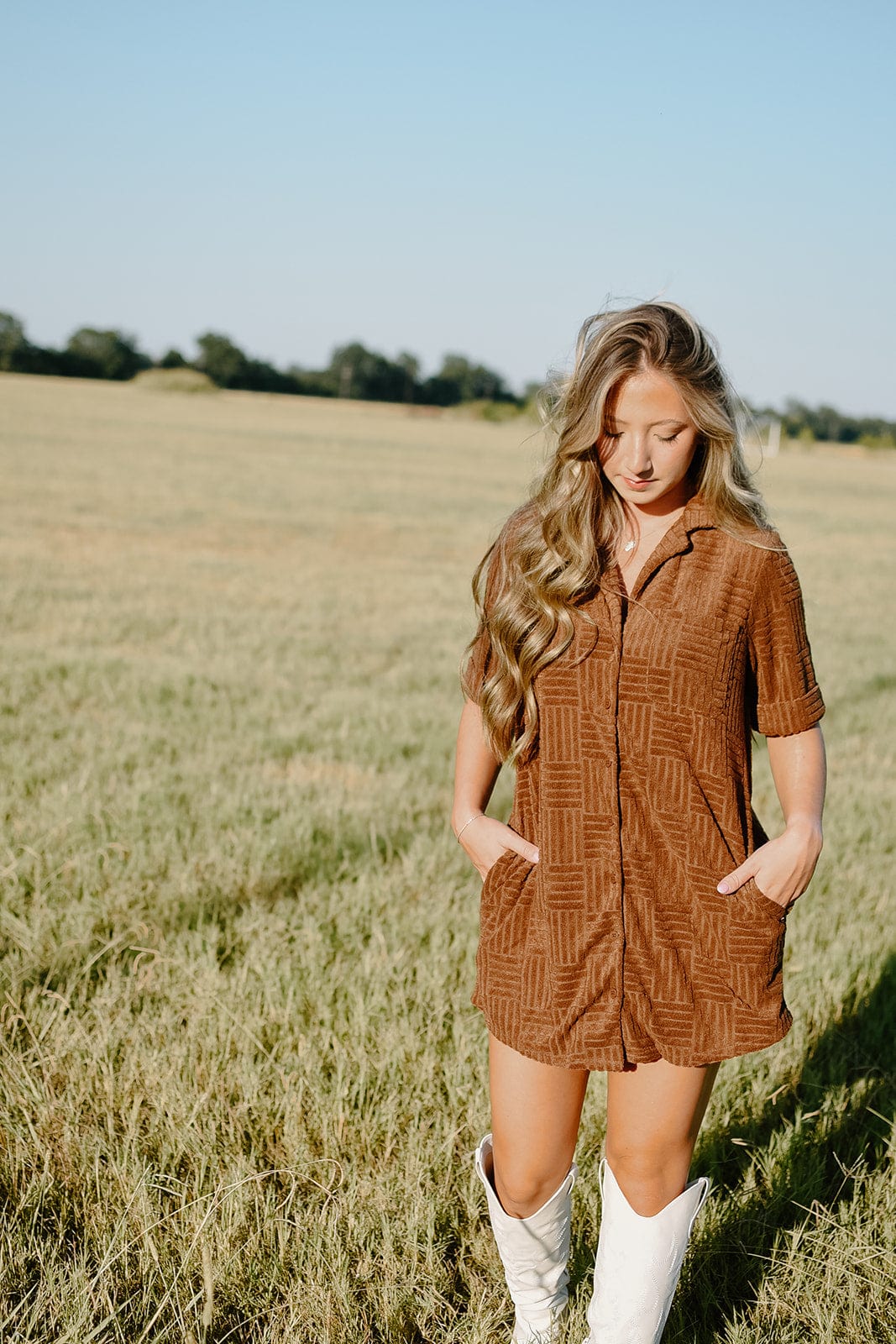 Chocolate Terrycloth Mini Dress