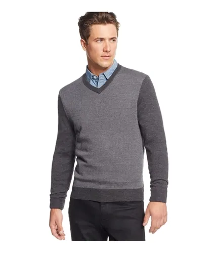 Club Room Mens Merino Wool Herringbone Pullover Sweater, TW2