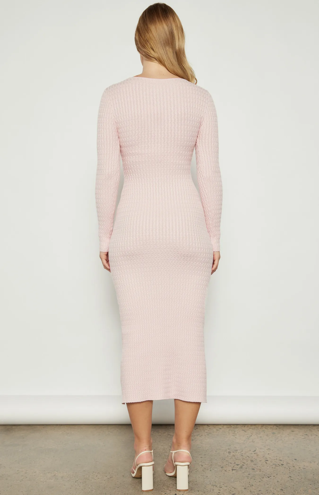 Crimped Textured Knit Midi Dress (WKN633)