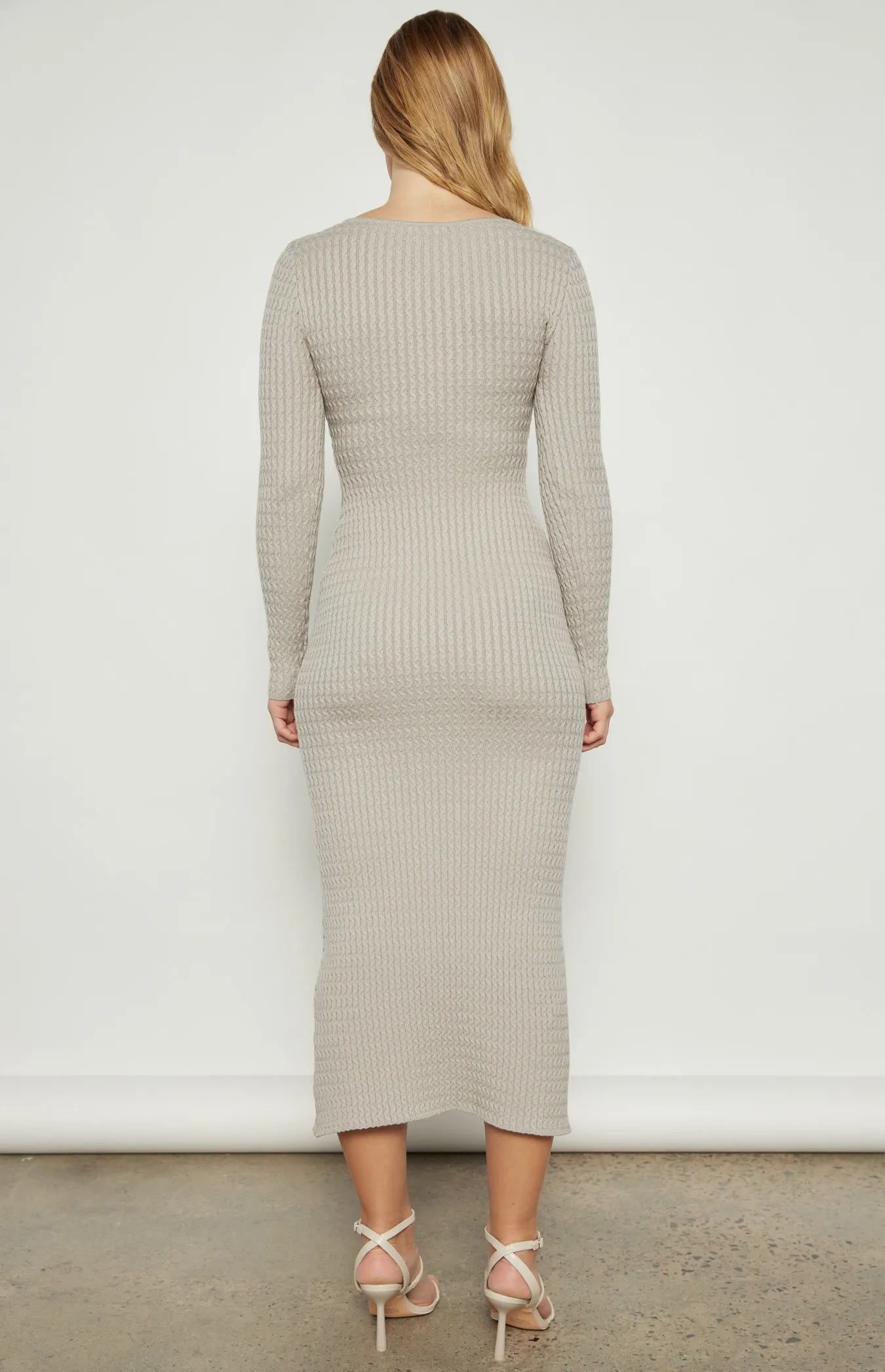 Crimped Textured Knit Midi Dress (WKN633)