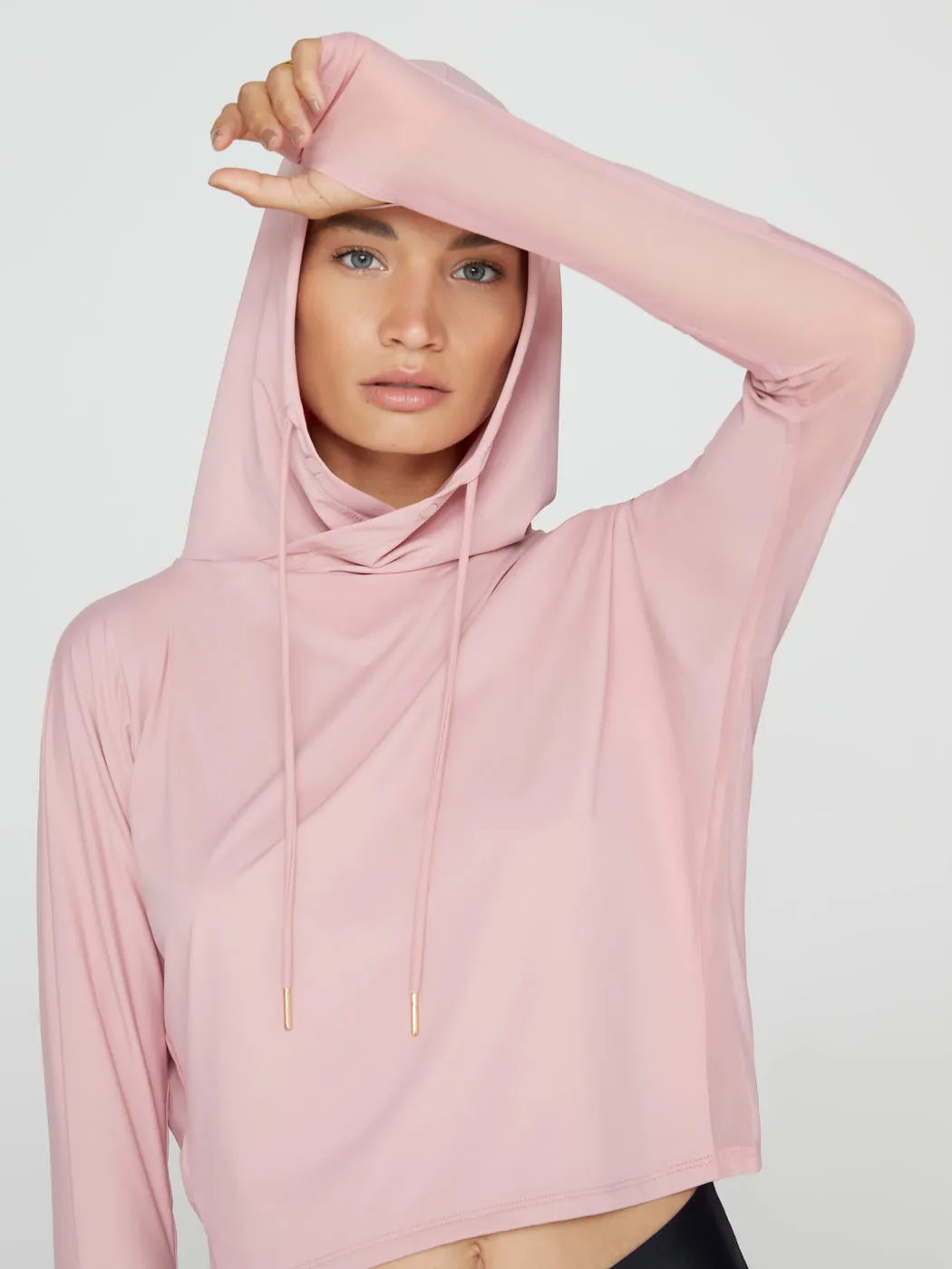 Crop Hoodie - Blush