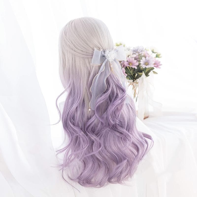 Cute Pastel Silver Light Purple Curly Princess Lolita Wig MK16063