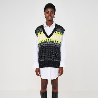 Electric fairisle cashmere sweater vest