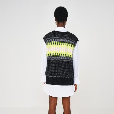 Electric fairisle cashmere sweater vest