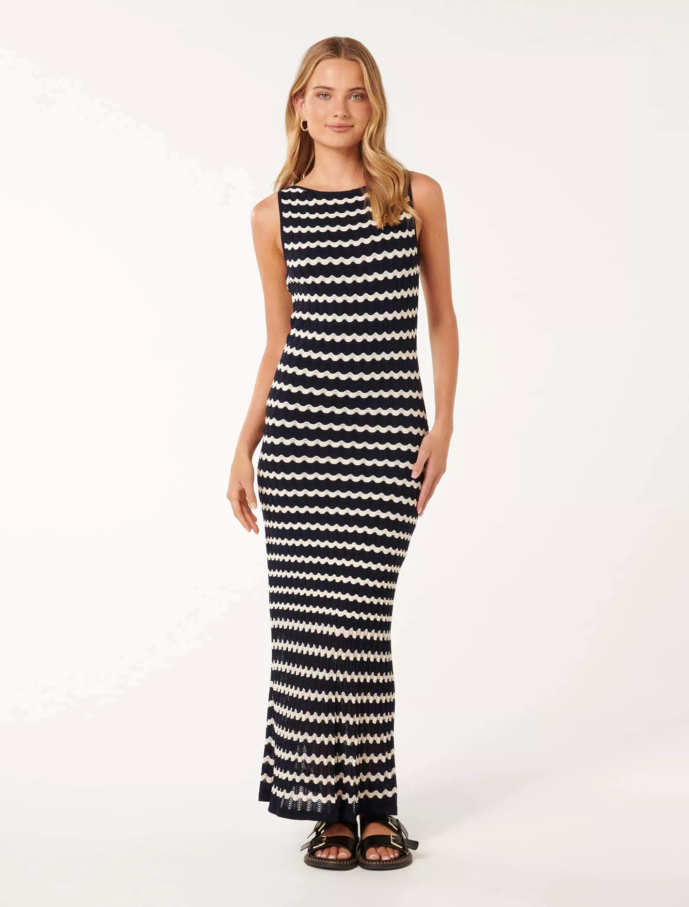 Elora Wave Striped Knit Dress