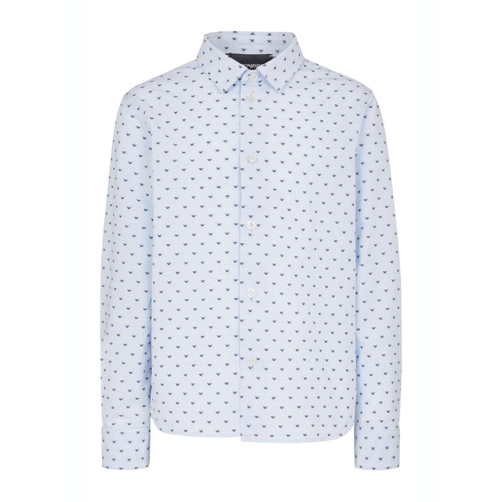 Emporio Armani Boys Blue Eagle Print Dress Shirt_3R4C86-1K0BZ