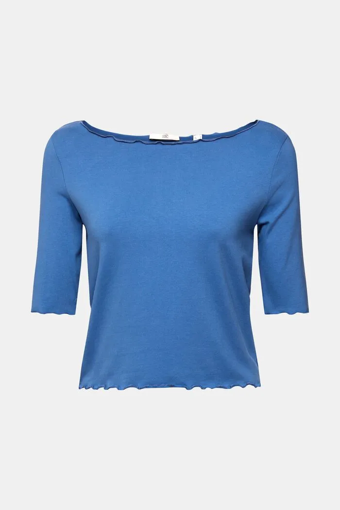 Esprit Cropped Frill Neck Tee