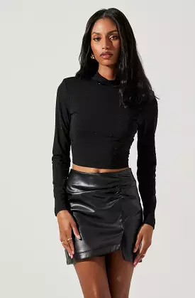 Esther Embellished Mock Neck Top