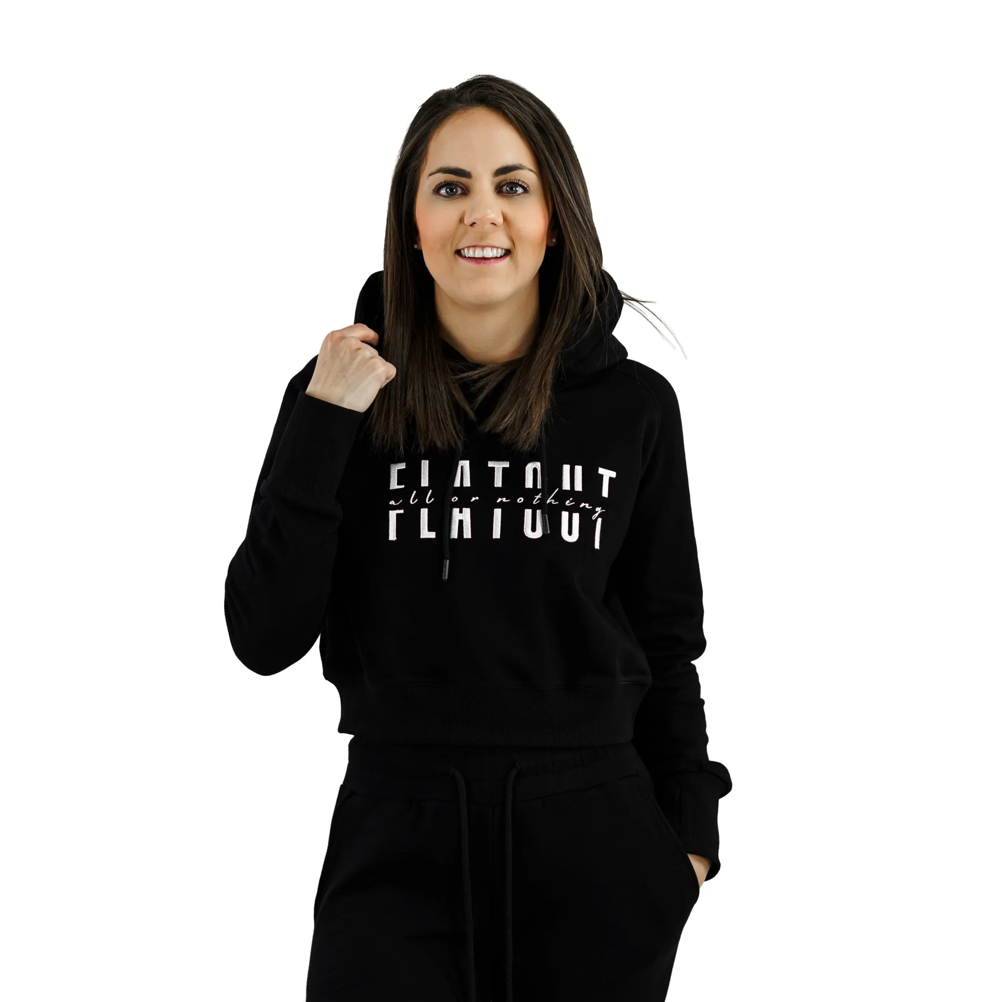 Foundation Crop Hoodie Black