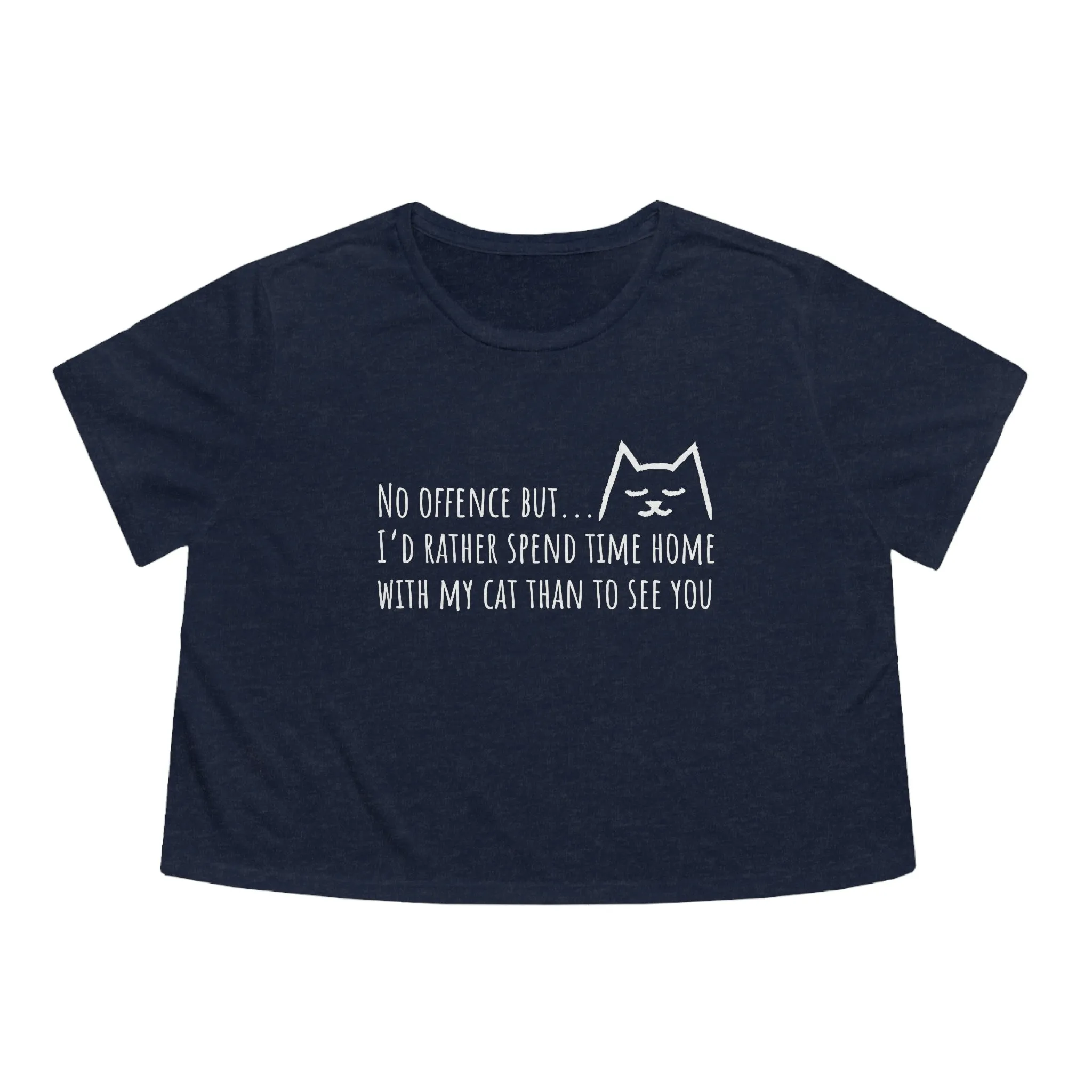 Funny cat quote Women's Flowy Cropped Tee