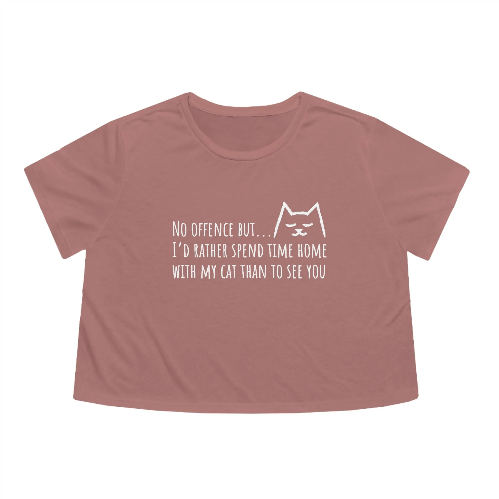 Funny cat quote Women's Flowy Cropped Tee