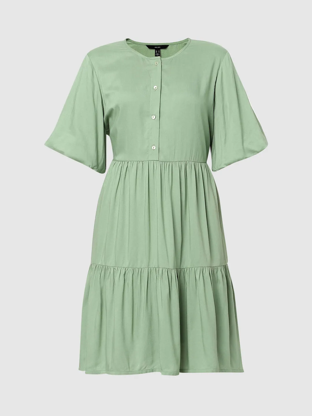 Green Tiered Shift Dress