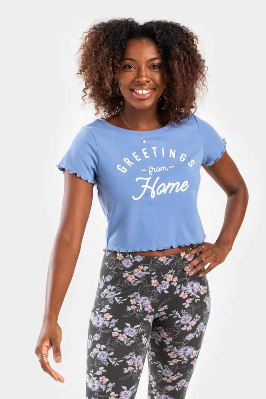 Greetings From Home Cropped Tee