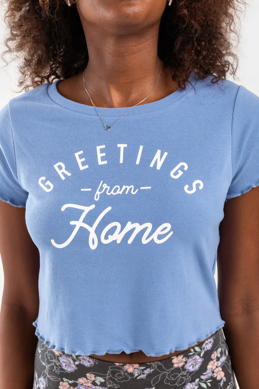 Greetings From Home Cropped Tee