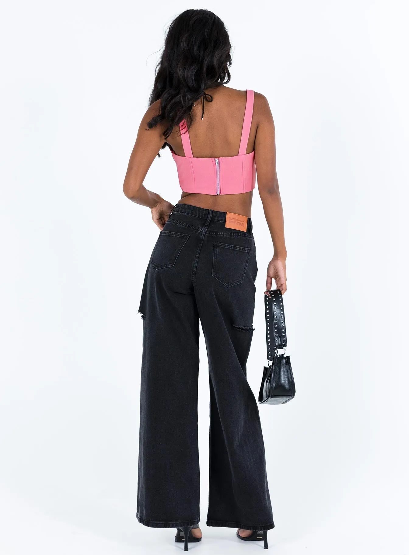 Hauge Wide Leg Jeans Washed Black