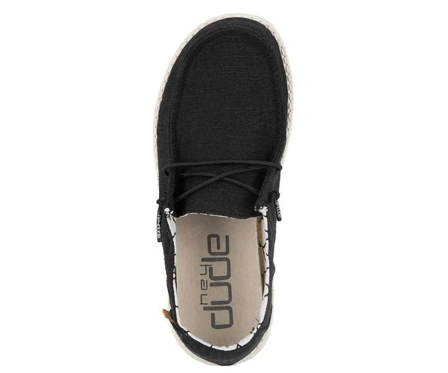 Hey Dude Girl’s Youth Shoe Wendy Linen Black