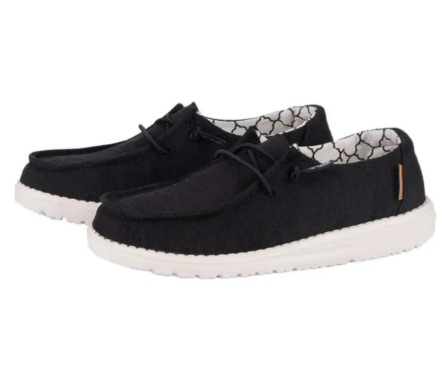 Hey Dude Girl’s Youth Shoe Wendy Linen Black