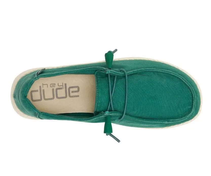 HEY DUDE Women’s Wendy Shoe – Washed Green Galapago