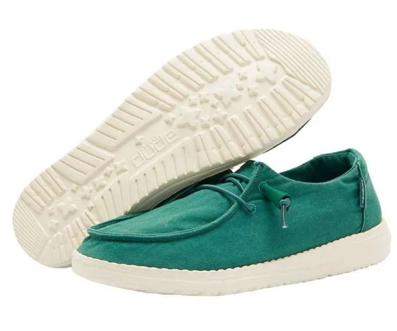 HEY DUDE Women’s Wendy Shoe – Washed Green Galapago