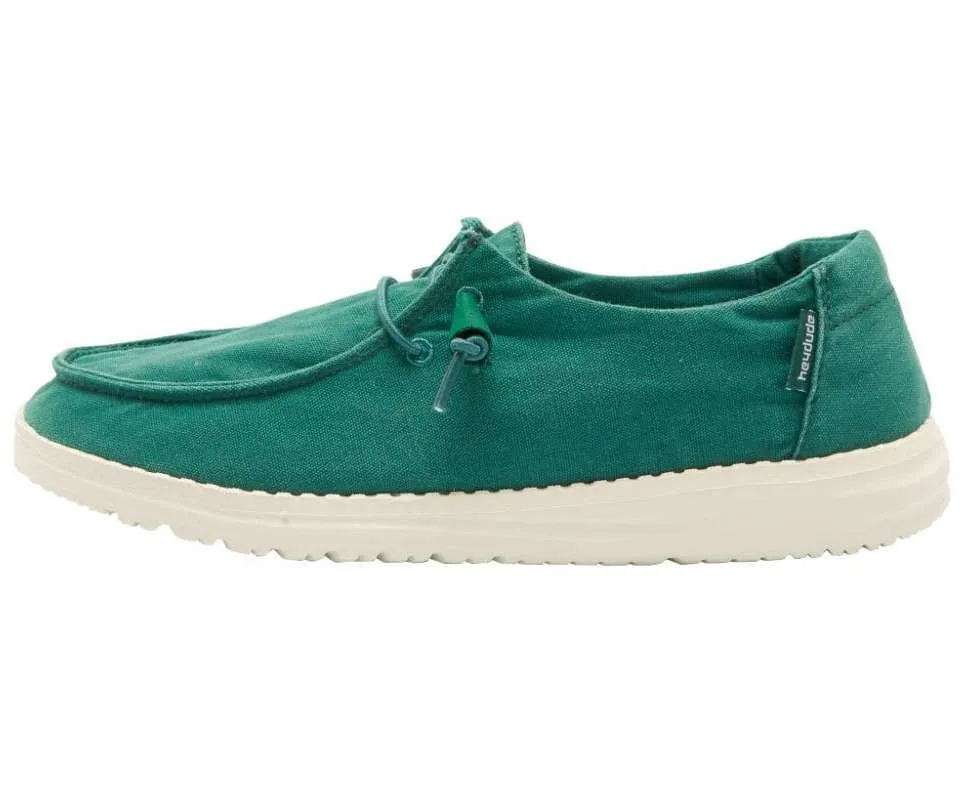 HEY DUDE Women’s Wendy Shoe – Washed Green Galapago