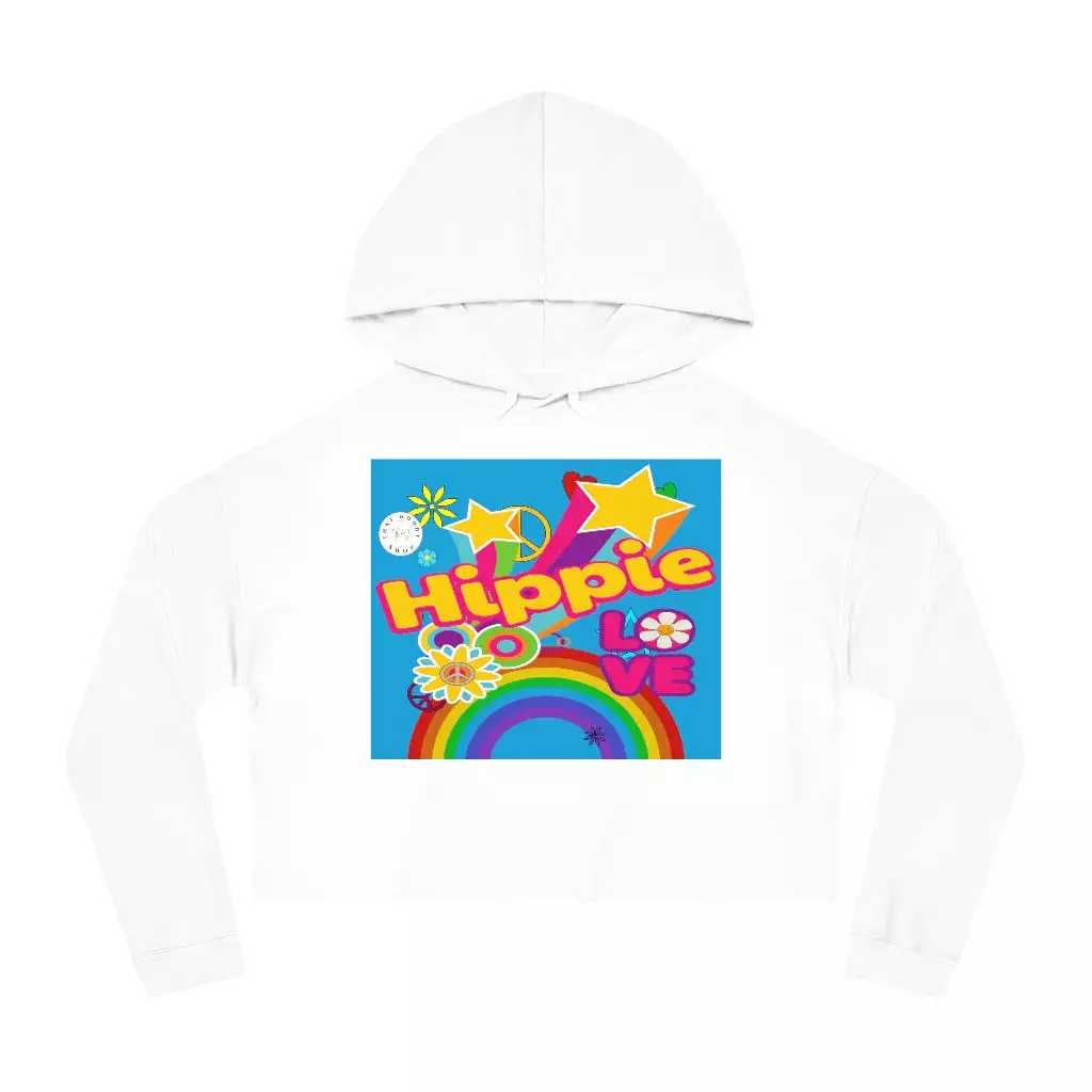 Hippie-Dippie Love Cropped Hoodie