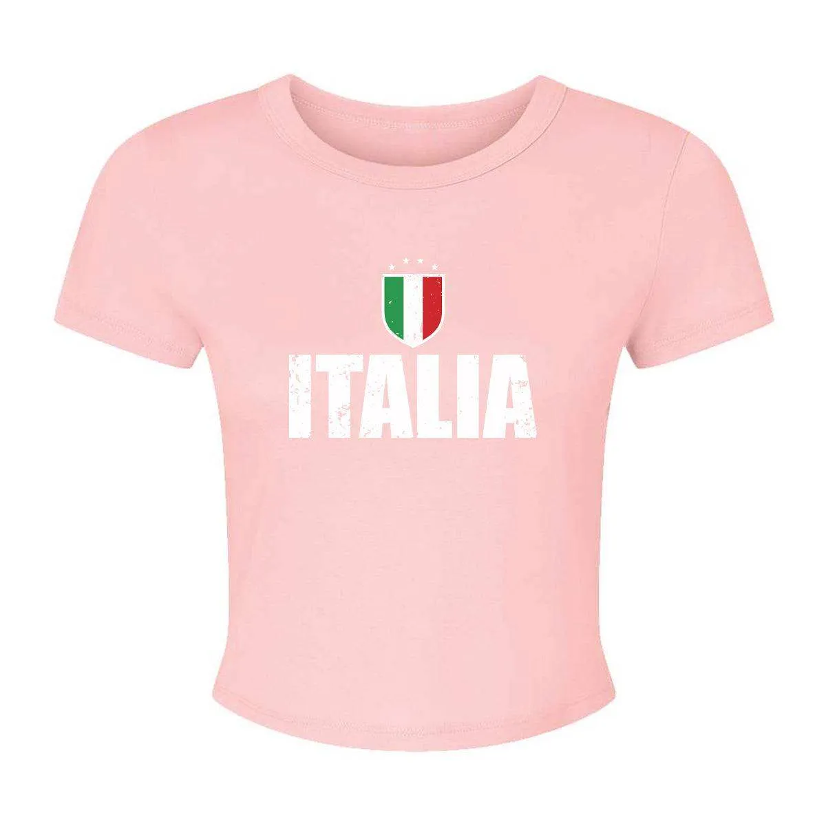 Italia Pink Cropped Tee