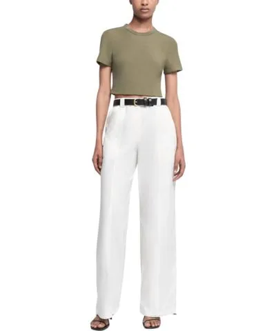 Jonathan Simkhai Cinta Cropped Tee Top In Army