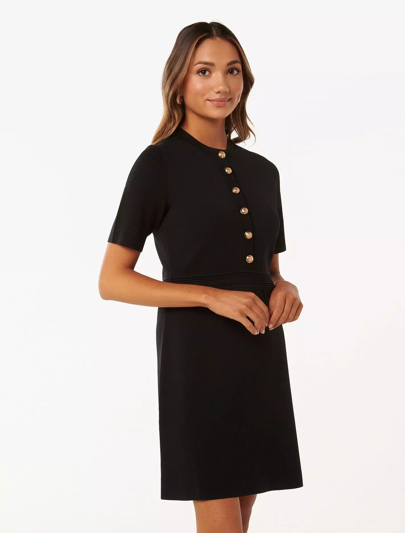 Karina Petite Polo Collar Knit Dress