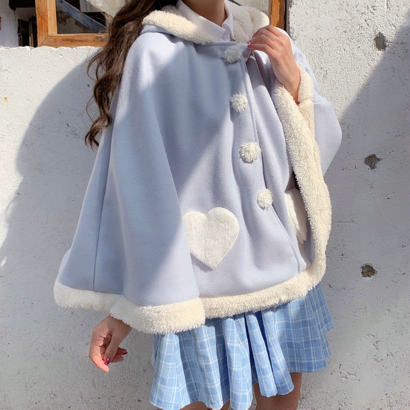 Kawaii Lolita Sweet Red Heart Cape