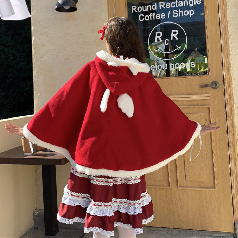 Kawaii Lolita Sweet Red Heart Cape