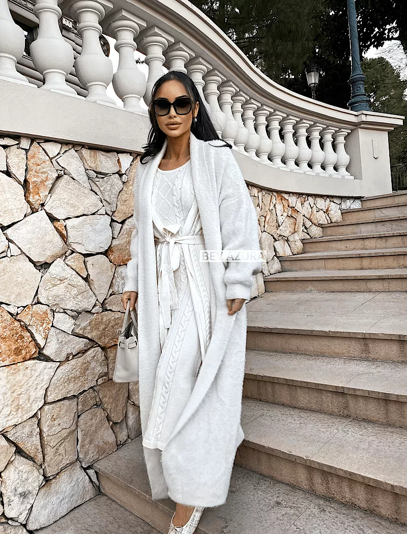 Knit Sleeveless Dress And Long Sleeve Robe Two Piece Set