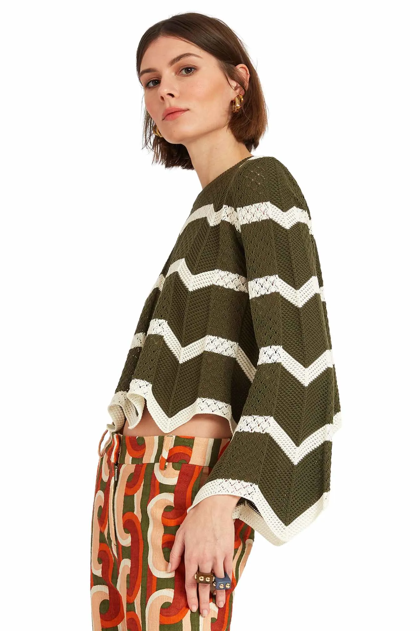 La Double J Chevron Crop Sweater