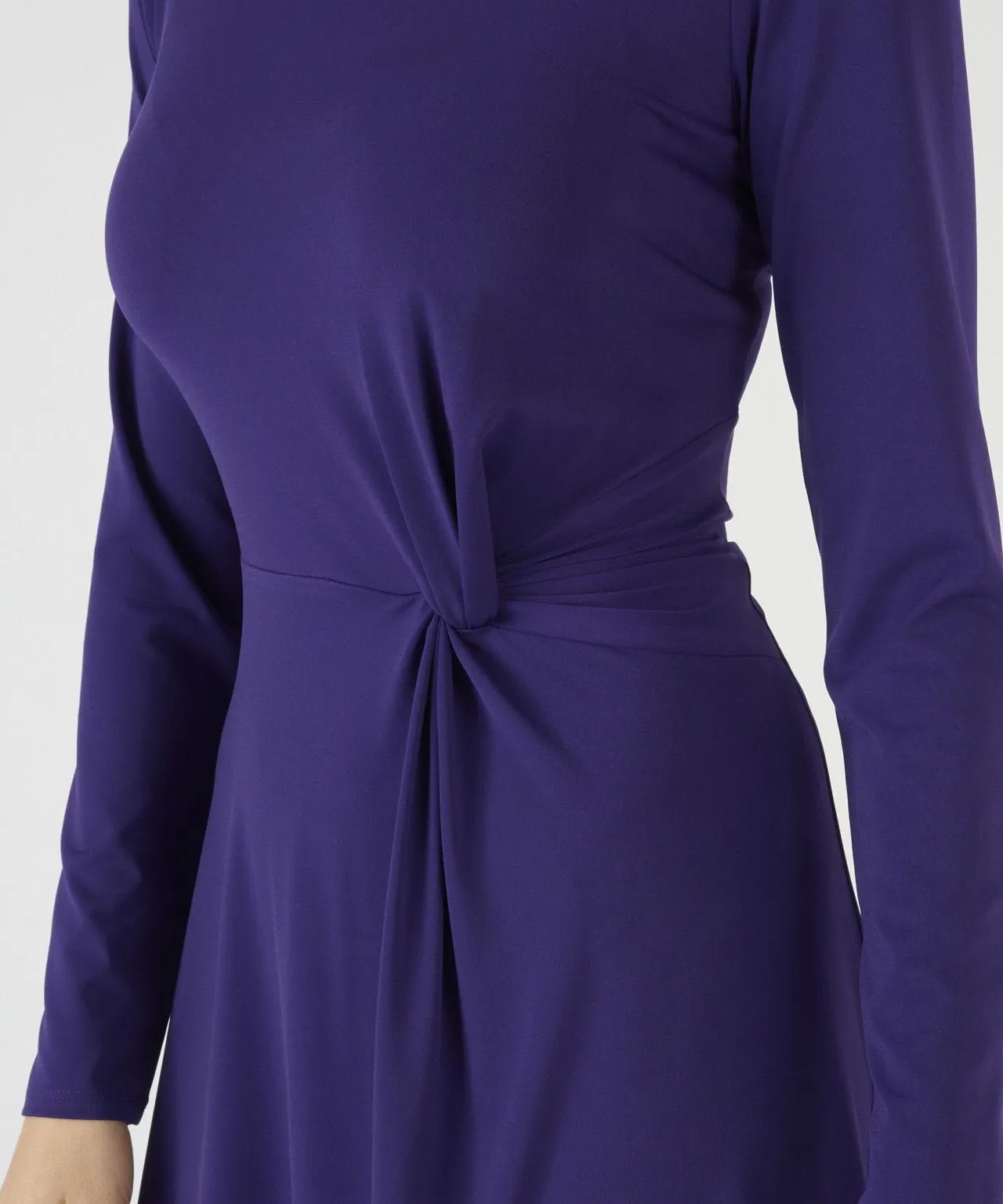 Long Sleeved Side Knot Detail Jersey Dress