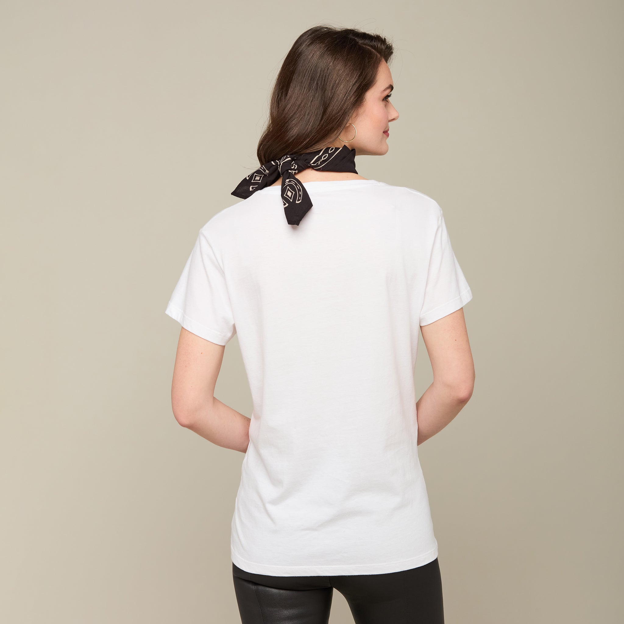 Lucchese Stripe Logo Tee :: White & Black Plaid