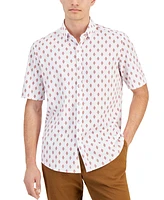 Macy's Alfani Men's Alfatech Seventy Regular-Fit 4-Way Stretch Geo-Print Button-Down Shirt, Created for Macy's