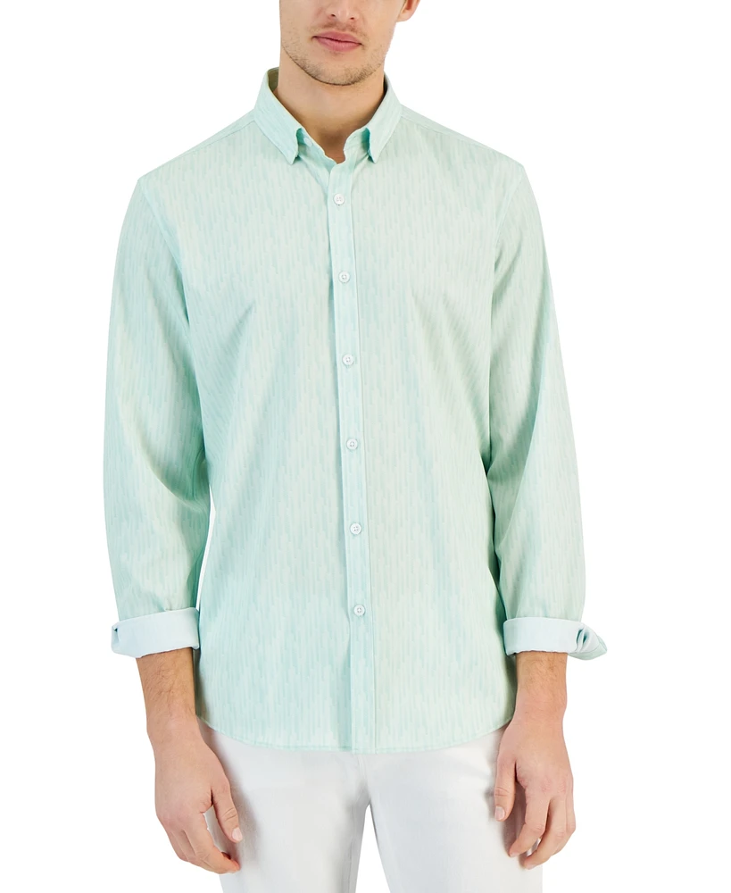 Macy's Alfani Men's Regular-Fit Stripe Stretch Shirt, Created for Macy's